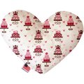Mirage Pet Products Pink Fancy Cakes Canvas Heart Dog Toy 8 in. 1118-CTYHT8